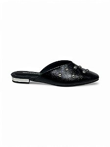 Mule Your Shoes Preto Metal Prata