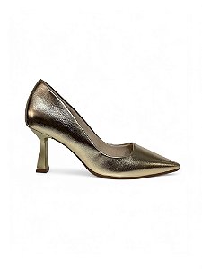 Scarpin Your Shoes Dourado Salto Taça