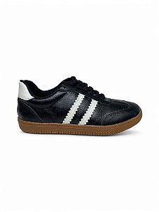 Tênis Your Shoes Preto Com Listras Brancas