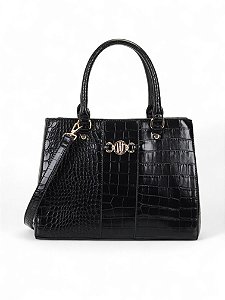 Bolsa WJ Preta Croco Bridão Grande