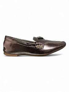 Mocassim Your Shoes Prata Velha Metal Onix