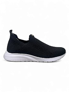 Tênis Softli Preto Malha Knit