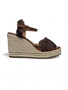 Anabela Your Shoes Marrom Linho Circular