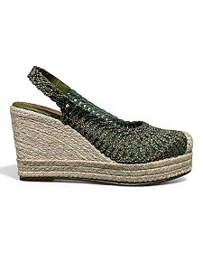 Anabela Your Shoes Verde e Dourada Corda