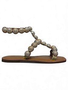 Rasteira Your Shoes Bolas Douradas