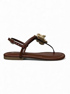 Rasteira HR Caramelo Flor