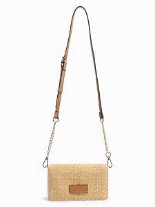 Bolsa WJ Nude Palha Transversal Pequena