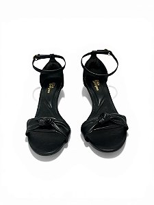 Sandalia HR Preta Laço Salto Baixo