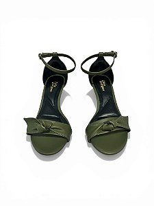 Sandalia HR Verde Laço Salto Baixo