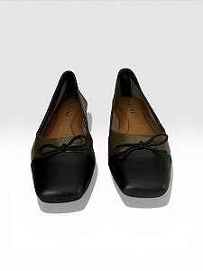 Sapatilha LiaLine Verde c/ Biqueira Preta