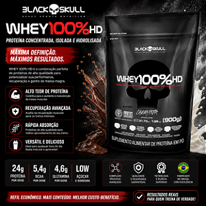 WHEY 3W 100% HD 900G REFIL - BLACK SKULL