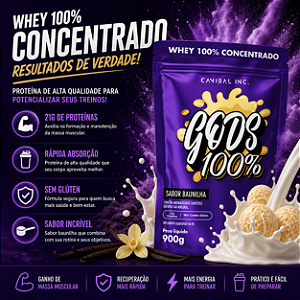 Gods whey 100% refil - 900g - Canibal Inc.