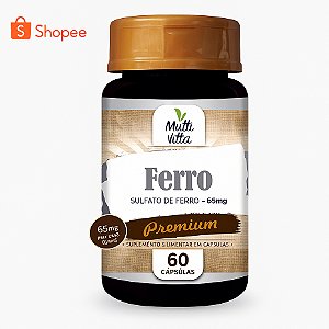 FERRO | SULFATO DE FERRO| 65MG 60 CAPS MULTIVITTA