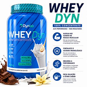 100% WHEY CONCENTRADO DYNLAB 900G POTE