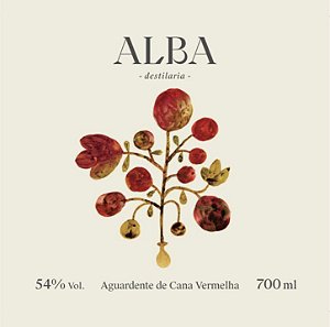 Aguardente de Cana Vermelha Alba - Safra 2023 - 54% - 700ml