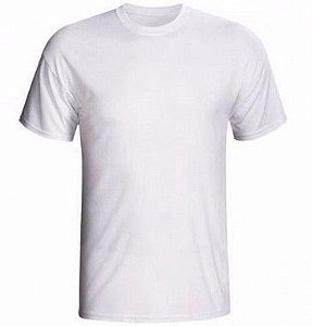Camiseta/Camisa Tamanho P Gola Careca Manga Curta Unissex em Malha 100% poliéster Branca Sublimática (CA1001) - 01 Unidade