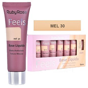 Ruby Rose - Base Matte Feels Mel 30  - Box C/ 6 Unid e Prov