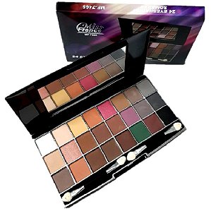 Miss France - Paleta de 24 Sombras com Espelho MF7465 - Kit C/ 4 Unid ( 1 de cada cor )