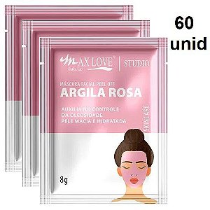 Max Love - Mascara Facial Argila Rosa Peel Of  - Box C/ 60 Unid - Sache