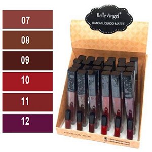 Belle Angel - Batom Liquido Matte Cores Fortes B058B - Display C/ 24 Unid