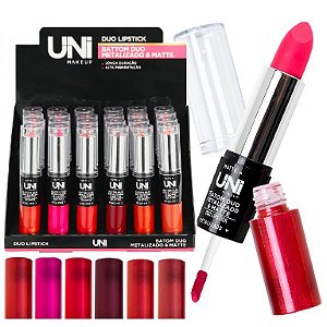 UNI MAKEUP - BATOM DUO MATTE E METALIZADO BA42DS - 24 UNID