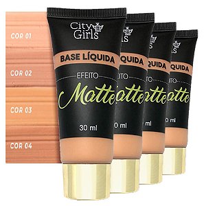 City Girls - Base Líquida Matte Tons Claros - 4 Unid
