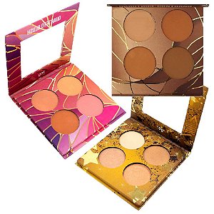 Kit Maquiagem Ludurana Blush, Contorno e Iluminador