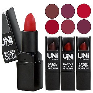 Uni Makeup - Batom Matte Red Collection BA37DS - 6 Unid