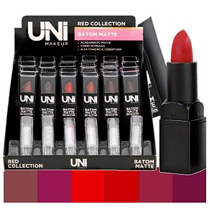 Uni Makeup - Batom Matte Red Collection BA37DS - 24 Unid
