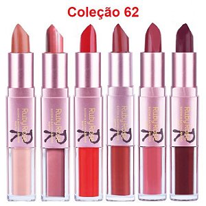 Ruby Rose - Batom Duo Matte 2 em 1  HB8606 (62) - 06 Unidades