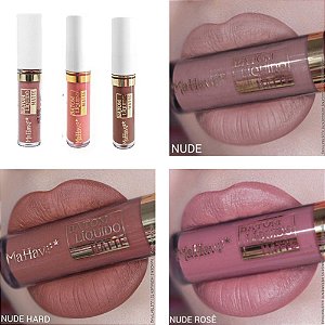 Mahav - 3 Batom Liquido Matte Nude - Beleza Discreta