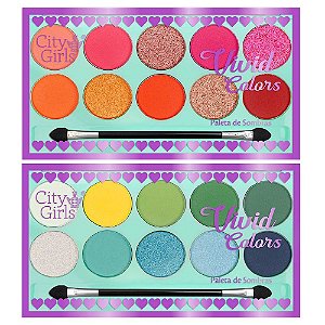 City Girls - Paleta Sombra Vivid Colors CG243 A/B - 12 Unid