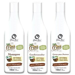 Gloss Hair - Kit De Cabelo 3 em 1 Oleo de Coco