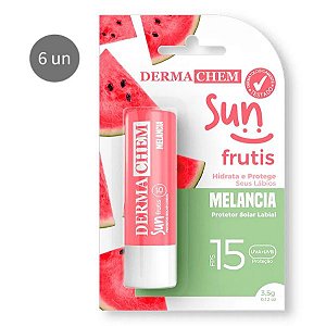 Dermachem -Protetor Solar Labial Sun FPS 15 Melância Kit C/ 6 Unid