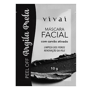 Vivai - Sache Máscara Facial Argila Preta - Renova a Pele e Poros