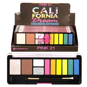 Pink 21 - Paleta de Sombras California Dream Cor A - 6 Unid