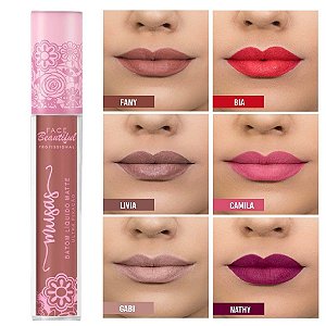 Face Beautiful - Batom Matte FB132 A - 06 Unid