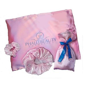Phallebeauty - Kit de Cetim PH0582 (Fronha, Touca e Xuxinha)