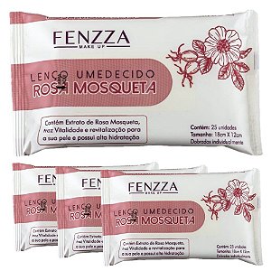 Fenzza - Lenço Umedecido Rosa Mosqueta FZ50016 - 12 Unid