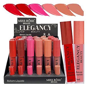 Miss Rose - Batom Liquido Matte Elegancy - Box C/36 Unid