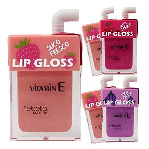 Febella - Lip Gloss Suco de Frutas e Vitamina E - 06 Unid