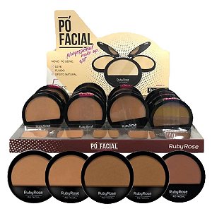 Ruby Rose - Po Facial Compacto Cores Escuras HB7206 - 36 und