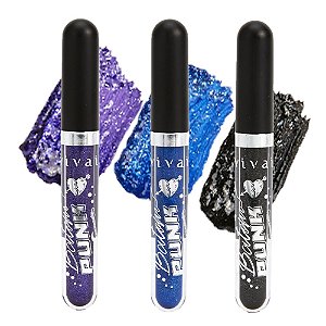 VIvai - Batom Liquido Punk ( Preto, Azul e Roxo ) 3107 - Kit C/3 und