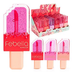 Febella - Lip Gloss Picolé com Brilho LG40511 - 24 Uni