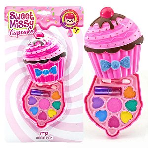 Maria Pink - Maquiagem Sombras e Batom Infantil Cupcake