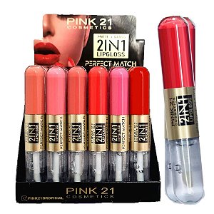 Pink 21 - Batom Matte + Gloss Perfect CS3118 B - 24 und