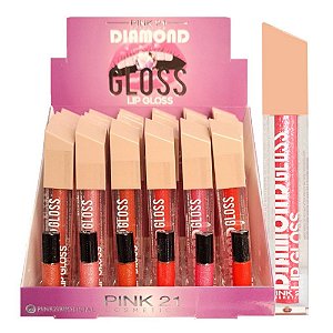 Pink 21 - Gloss DIamond com Particulas de Brilho B - 24 Unid