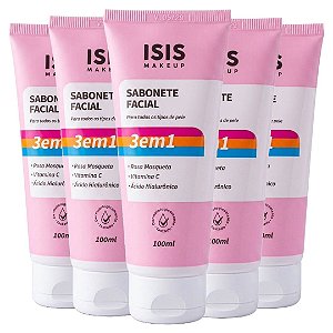 Isis - Sabonete 3 em 1 Rosa Mosqueta | Vitamina C | Acido Hialuronico IS059 - 6 und