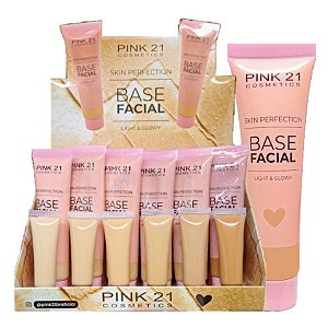 Pink21 - Base Facial Light e Glowy CS3687 - Kit C/24 Und