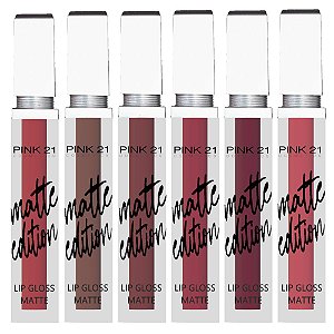 Pink21 - Lip Gloss Matte Edition CS3665B - Kit C/6 Und
